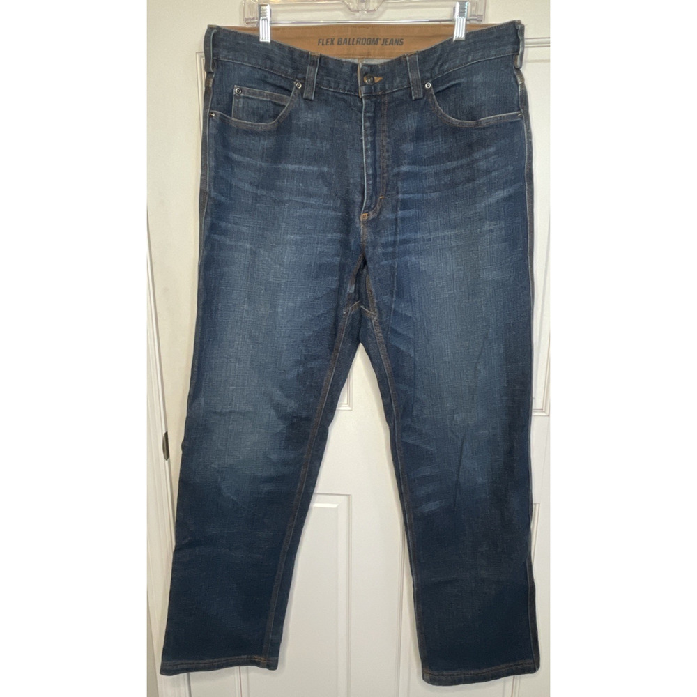Duluth Trading Co Mens Flex Ballroom Jeans Sz 37X34 Relaxed Fit Denim Workwear